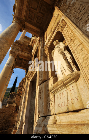 Türkei, Ägäis, Ephesus antike Stadt, Celsus (Celsius) Bibliothek Stockfoto