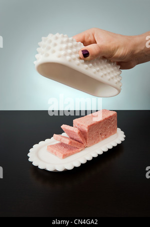 Butterdose Spam Stockfoto