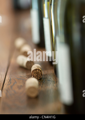 Frankreich, Loire, feature: Margeon blinkt, Wein, Flasche Weißwein Stockfoto