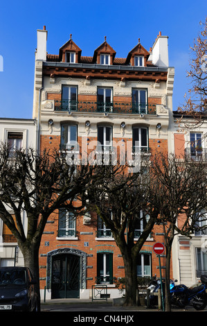 Val de Marne, Vincennes, Frankreich, Jugendstil-Gebäude in 32 Avenue du General de Gaulle Stockfoto