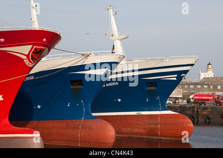 Deepsea Trawler neben dem Hafen von Fraserburgh N.E.Scotland UK. Teil der schottischen Fischereiflotte Stockfoto