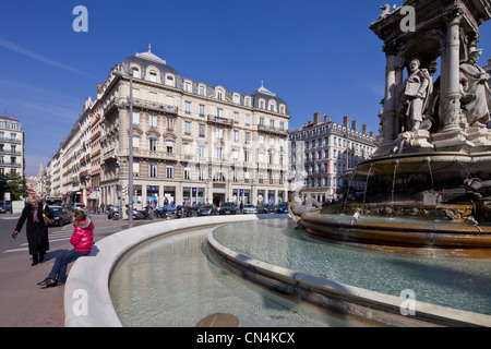 Frankreich, Rhone, Lyon, Halbinsel, historische Stätte Weltkulturerbe der UNESCO, Place des Jacobins (Jakobiner Quadrat) Stockfoto