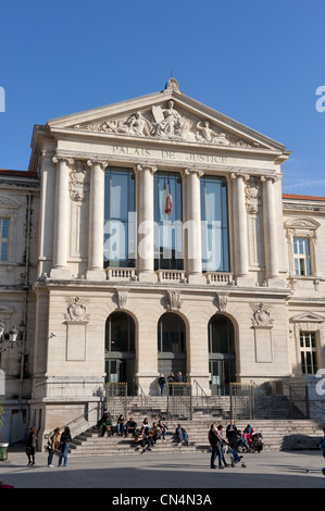 Frankreich, Alpes Maritimes, schön, Vieux Nice Bezirk, Place du Palais (Palais), Palais de Justice (Justizpalast) Stockfoto