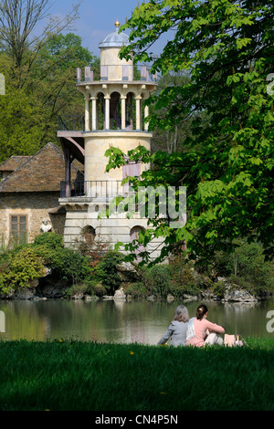 Yvelines, Frankreich, Chateau de Versailles, aufgeführt als Weltkulturerbe der UNESCO, Marlborough Turm der Königin Weilers in Marie Stockfoto