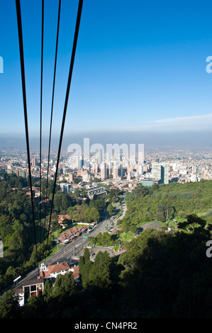 Kolumbien, Cundinamarca Abteilung, Bogota, Blick auf die Stadt von der Seilbahn entfernt von Mount Monserrate Stockfoto