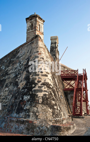 Kolumbien, Bolivar-Abteilung, Cartagena, Weltkulturerbe der UNESCO, die Burg von San Felipe de Barajas, die größte Stockfoto