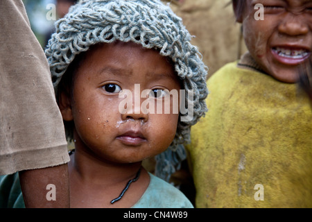 PA-O Dorfkinder, Inle-See, Birma (Myanmar) Stockfoto