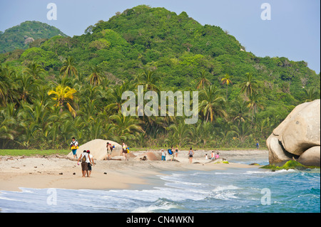 Kolumbien, Magdalena Abteilung Tayrona National Park (Parque Nacional Tayrona) gegründet 1969, der Strand von Arrecifes Stockfoto