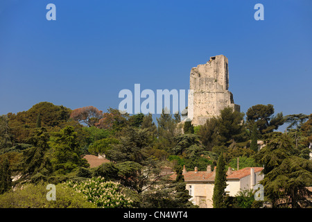 Frankreich, Turm Gard, Nimes, Magne oben auf den "Jardins De La Fontaine" Stockfoto