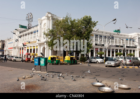 Beschäftigt Straßenszene in Dehli, Indien Stockfoto
