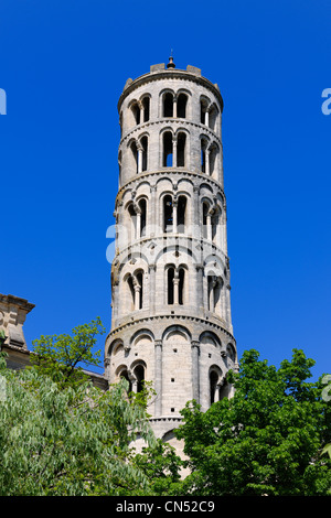 Frankreich, Gard, zahlt d'Uzege, Uzes, St. Theodorit Cathedral, Fenestrelle Turm Stockfoto