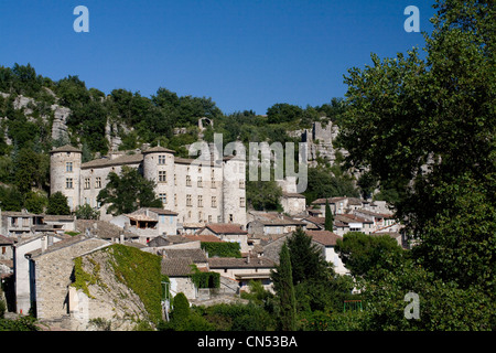 Frankreich, Ardeche, Vogue, mit der Bezeichnung Les Plus Beaux Dörfer de France (The Most Beautiful Dörfer Frankreichs), Überblick über die Stockfoto