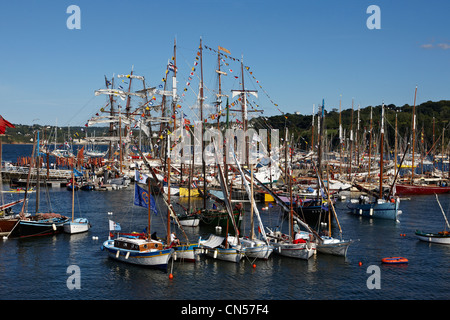 Frankreich, Finistere, Douarnenez, traditionelle Boote im Hafen von Rosmeur während der maritimen festivals Stockfoto