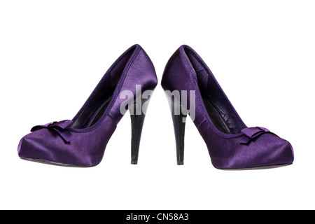 Violette Ferse Damenschuhe Stockfoto