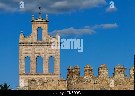Spanien, Kastilien und Leon, Avila, aufgeführten Altstadt als Weltkulturerbe der UNESCO, mittelalterliche Stadt Wände vom 11.-14. Jahrhundert Stockfoto