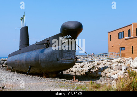 Kanada, Quebec Provinz Gaspe Halbinsel, Pointe-au Pere Maritime Historic Site, Onondaga u-Boot für die Besucher geöffnet Stockfoto