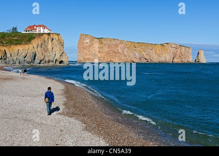 Kanada, Provinz Quebec, Gaspe Halbinsel, Perce und seine berühmten Rocher Perce (Perce Rock) Stockfoto