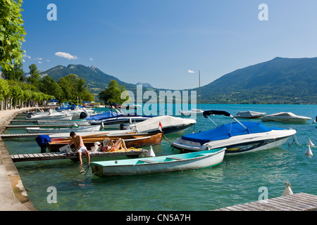 Frankreich, Haute Savoie, Veyrier du Lac Annecy-See, der marina Stockfoto