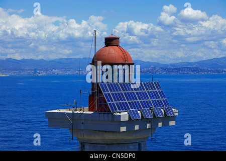 Frankreich, Marseille, Bouches-du-Rhône, Planier Insel abseits der Küste von Marseille, Flaggschiff Planier (716 m) (Luftbild) Stockfoto