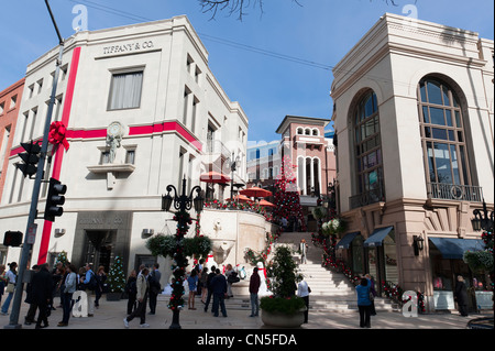 USA, California, Los Angeles, Beverly Hills, über Rodeo zu Weihnachten Stockfoto