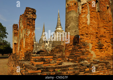 Thailand, Ayutthaya Geschichtspark, Weltkulturerbe der UNESCO, Gruppe der Tempel Wat Phra Sisan Phet Stockfoto