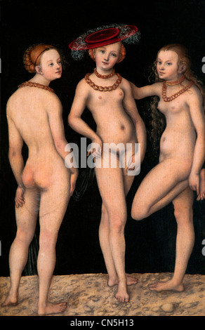 Die drei Grazien Lucas Cranach der ältere 1472-1553 Deutsch Deutschland Stockfoto