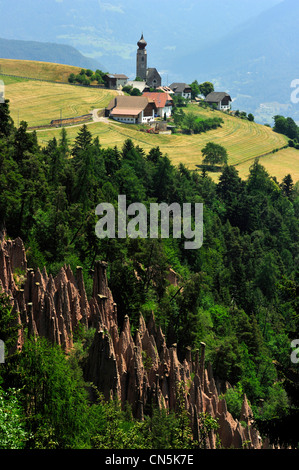 Italien, Trentino-Alto Adige, autonome Provinz Bozen, Dolomiten, ritten, Pyramiden de Renon Stockfoto