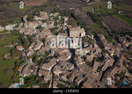 Frankreich, Vaucluse, Parc Naturel Regional du Luberon (natürlichen regionalen Park der Luberon), gegessen (Luftbild) Stockfoto