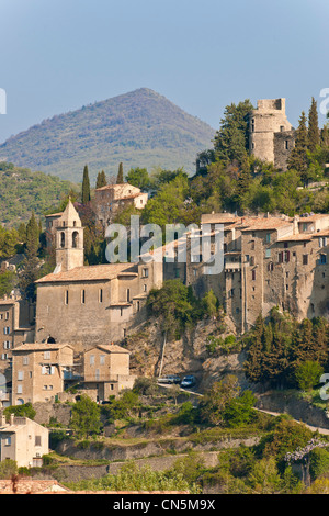 Frankreich, Drome, Drôme Provencale, Montbrun-Les-Bains, Les Plus Beaux Dörfer de France (The Most Beautiful Dörfer gekennzeichnet Stockfoto