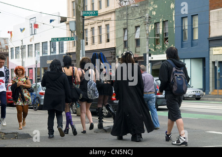 Australien, Victoria, Melbourne, Fitzroy Bezirk, der trendigen Street von Brunswick Street Stockfoto