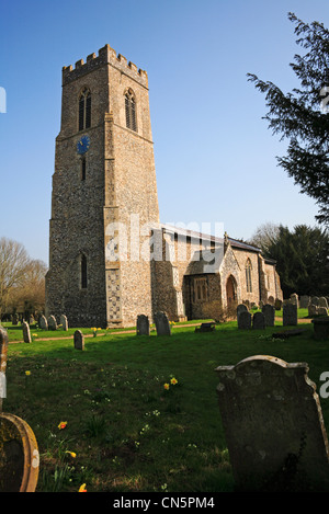 Ein Blick auf die Gemeinde Kirche St. Mary Magdalene in Mulbarton, Norfolk, England, Vereinigtes Königreich. Stockfoto