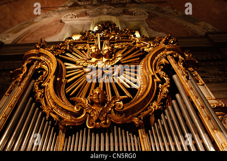 Frankreich, Alpes Maritimes, Roya-Tal, Breil Sur Roya, Sancta Maria In Albis Kirche im 17. Jahrhundert erbaut Stockfoto