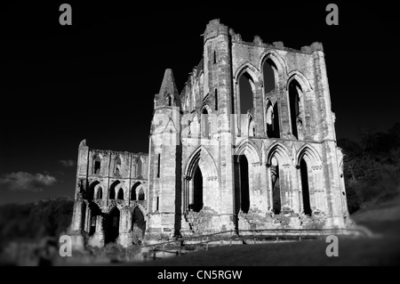 Die Ruinen der gotischen Cistertian Rievaulx Abtei. North Yorkshire, England. Stockfoto
