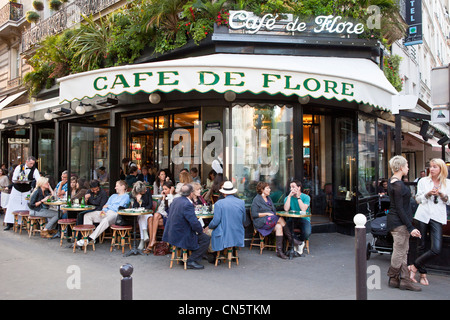 Frankreich, Paris, St. Germain des Prés, das Cafe de Flore Stockfoto