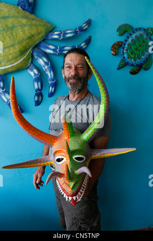 Puerto Rico, Vieques Island, kleine Stadt von Esperanza, Vejigantes traditionelle Maske während der festivals Stockfoto