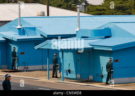 Südkorea, Gyeonggi Provinz, Panmunjom, Joint Security Area (JSA), südkoreanische Soldaten bewachen, in einer bestimmten Stockfoto