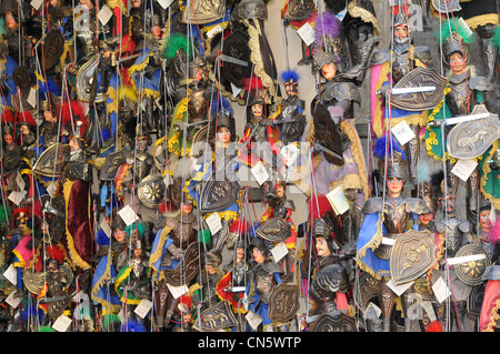 Pupi sizilianische Marionette, Souvenirs, Catania, Sizilien, Italien Stockfoto