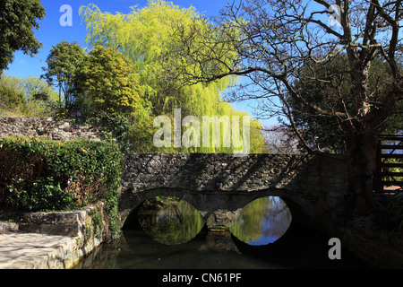 Brücke über den Fluss Avon in der Stadt Christchurch, Dorset, England Stockfoto