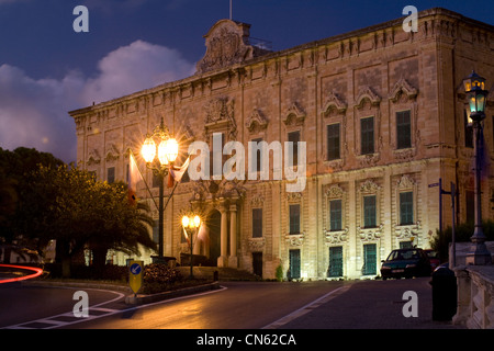 Malta, Valletta, aufgeführt wie Erbe der UNESCO, Auberge de Castille Stockfoto