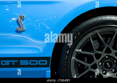 Ein Ford Shelby GT 500 Cobra Mustang auf dem Display an der Washington Auto Show 2012. Stockfoto