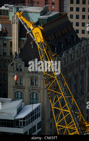 Luftaufnahme Kran World Trade Center Baustelle, Manhattan, New York City Stockfoto