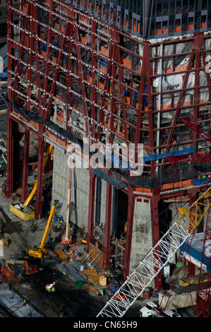 Luftbild-World Trade Center-Baustelle, Manhattan, New York City Stockfoto