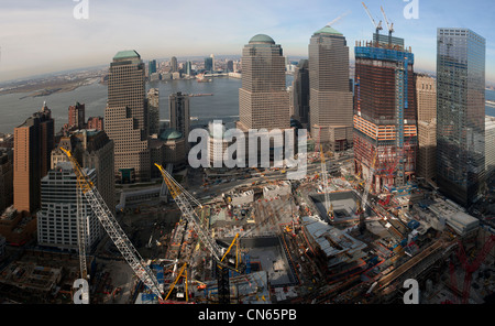 Luftbild-World Trade Center-Baustelle, Manhattan, New York City Stockfoto