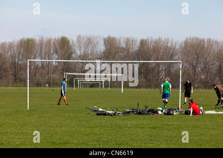 Hackney Sümpfe Fußballplätze, London, England, UK. Stockfoto