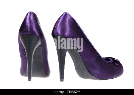 Violette Ferse Damenschuhe Stockfoto