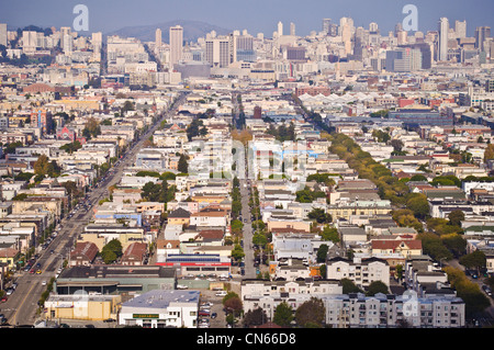 Mit Blick auf die Innenstadt von San Francisco, CA Stockfoto