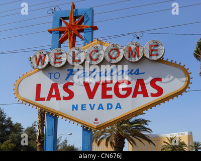 Willkommen zum fabelhaften Las Vegas Nevada Sign. Stockfoto