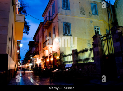 Nachtleben in Nafplion, Griechenland Stockfoto