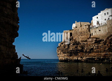 Italien, Puglia. Polignano a Mare Stockfoto