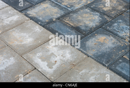 neu gepflasterte Straße gepflastert mit Beton Ziegel Stockfoto